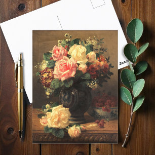 Still Life with Roses and Raspberries,  Postcard