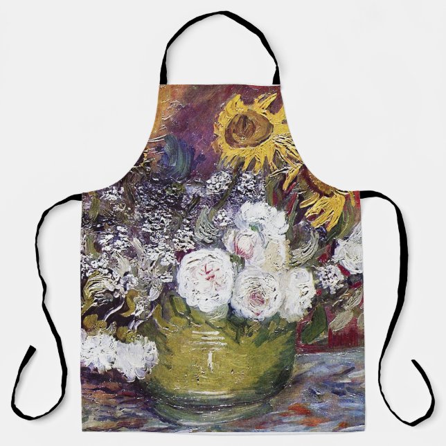 Still Life with Roses and Sunflowers - Van Gogh Apron (Front)