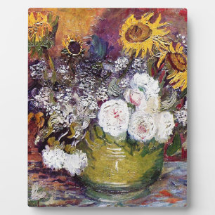 Still Life with Roses and Sunflowers - Van Gogh  Plaque