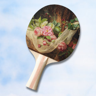 Still Life with Roses on a Forest Floor – Lach A. Ping Pong Paddle