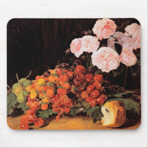 Still Life With Roses, Strawberries and Bread Mouse Pad