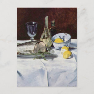 Still life with salmon - Edouard Manet Postcard