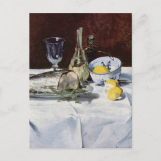 Still life with salmon - Edouard Manet Postcard
