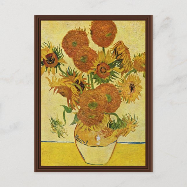 Still Life With Sunflowers By Vincent Van Gogh Postcard (Front)