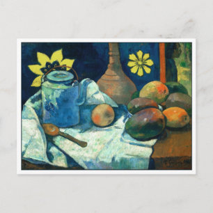 Still Life with Teapot and Fruit by Gauguin Postcard
