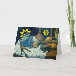 Still Life with Teapot and Fruit   Paul Gauguin Card