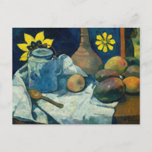 Still Life with Teapot and Fruit   Paul Gauguin Postcard