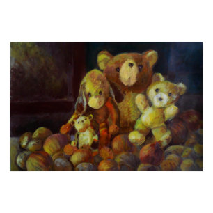 Still life with Teddy Bears Poster