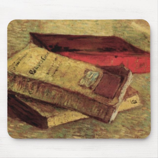 Still Life with Three Books by Vincent van Gogh Mouse Pad (Front)