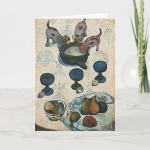 Still Life with Three Puppies Paul Gauguin Card