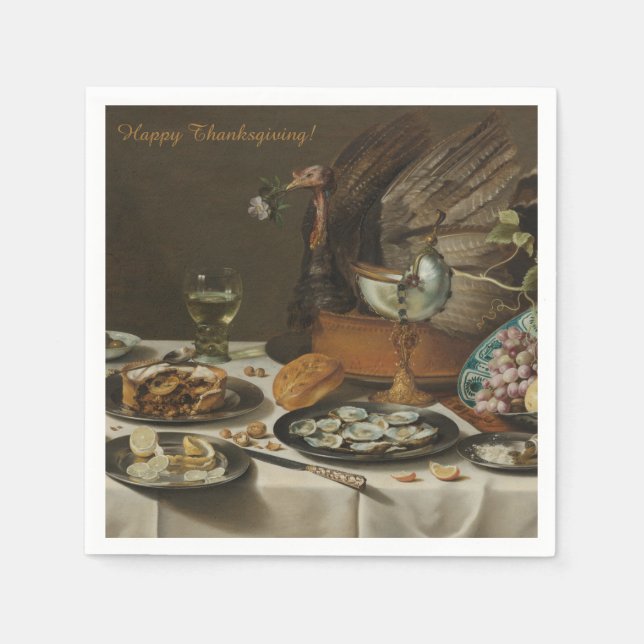 “Still Life With Turkey Pie” custom paper napkins (Front)