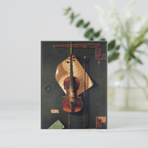 Still Life with Violin, fine art, Postcard