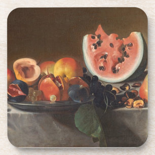 Still life with watermelons and carafe coaster