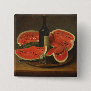 Still Life with Watermelons (by Constantin Stahi) 15 Cm Square Badge