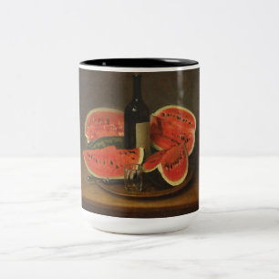 Still Life with Watermelons (by Constantin Stahi) Two-Tone Coffee Mug
