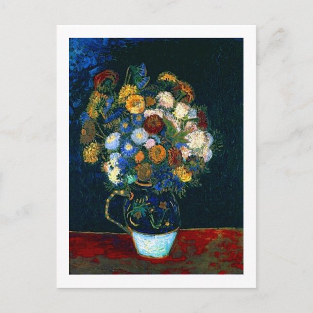 Still Life with Zinnias Van Gogh Fine Art Postcard (Front)