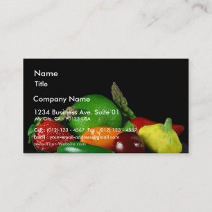 Still Lifevegetables Asparagus Limes Strawberries Business Card