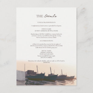 Still Misty Greek Harbour Coast Wedding Details Enclosure Card