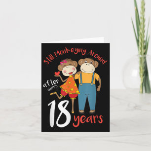 Still Monkeying Around 18 Years Wedding Anniversar Card
