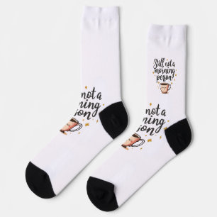 Still Not a Morning Person Funny Crew Socks – Aest
