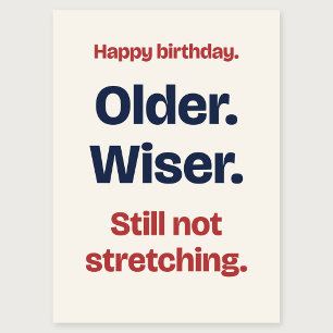 Still Not Stretching Birthday Card for a Runner