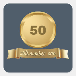 Still number one - birthday square sticker