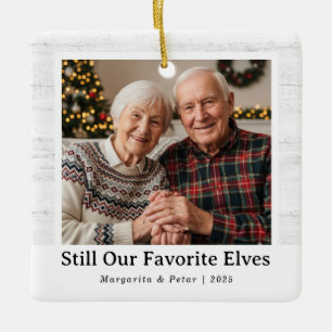 Still Our Favourite Elves – Grandparents Photo Ceramic Ornament
