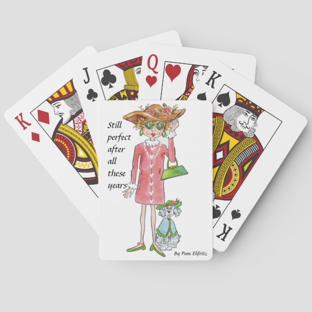 Still Perfect, looking good caricature Playing Cards (Back)