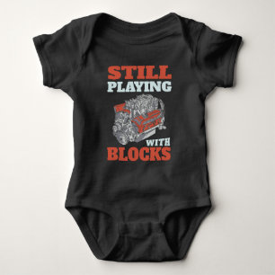 Still playing with blocks Mechanics Baby Bodysuit