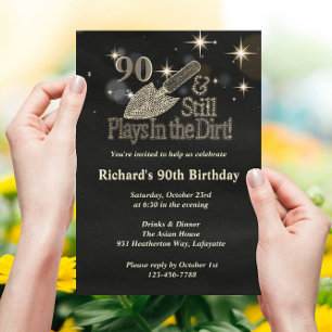 Still Plays in Dirt Gardening 90th Birthday  Invitation