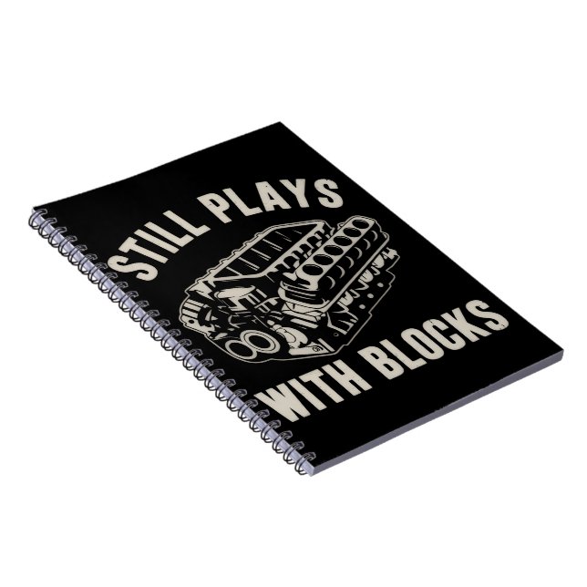 Still Plays with Blocks Funny Car Mechanic Racing  Notebook (Right Side)