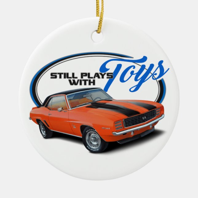 Still Plays with Camaros Ceramic Ornament (Front)