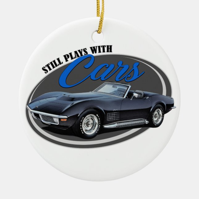 Still Plays with Corvettes Ceramic Ornament (Front)