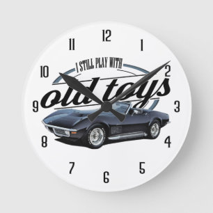 Still Plays with Corvettes Round Clock