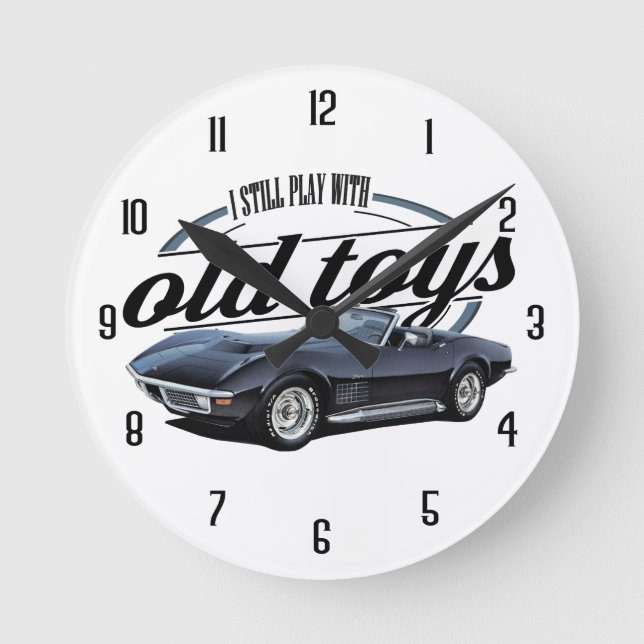 Still Plays with Corvettes Round Clock (Front)