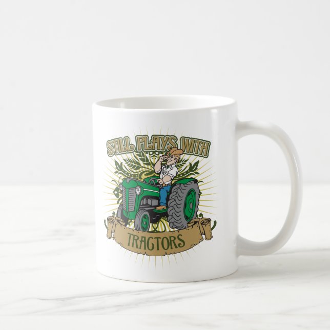 Still Plays With Green Tractors Coffee Mug (Right)
