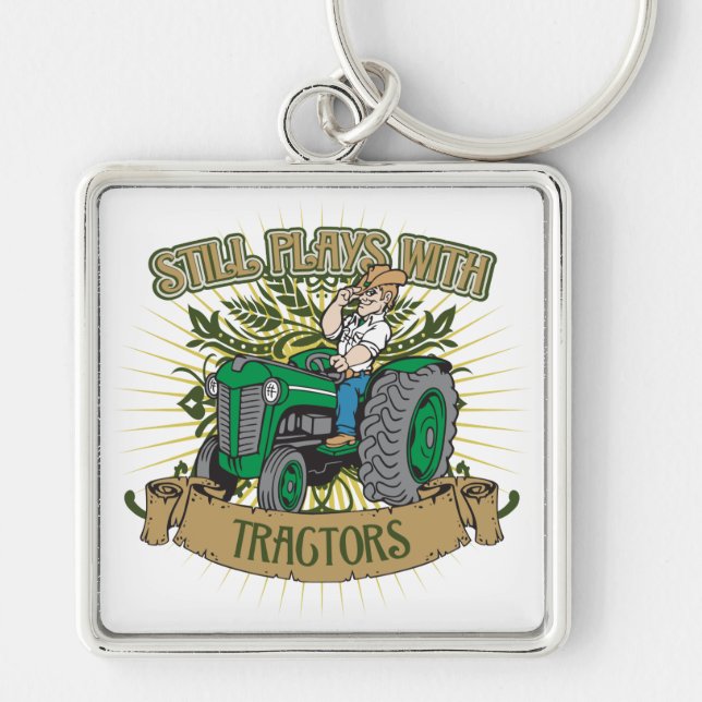 Still Plays With Green Tractors Key Ring (Front)