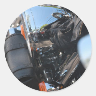 Still Plays with Motorcycles Classic Round Sticker