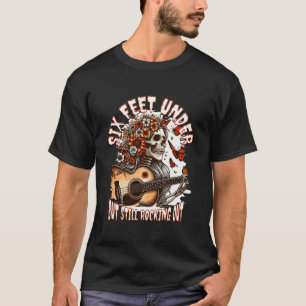 Still Rocking Funny Skeleton Guitar Halloween Desi T-Shirt