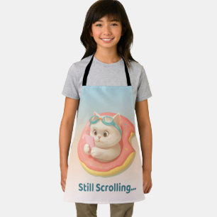 Still Scrolling: Funny Bao Bao Cat Donut Sticker Apron
