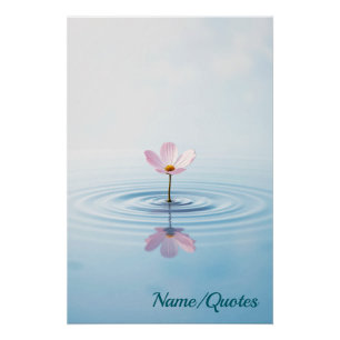 Still Serenity – Pink Lotus on Calm Water Poster