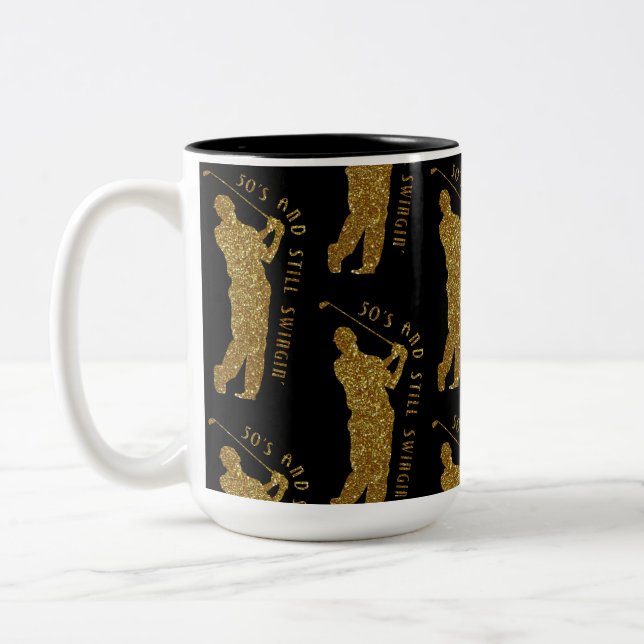 Still Swingin' Golfers 50 To 59 Two-Tone Coffee Mug (Left)