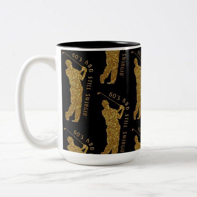 Still Swingin' Golfers 60 To 69 Two-Tone Coffee Mug (Left)