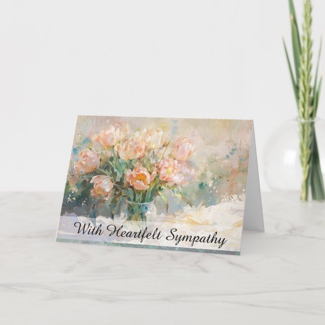 *~* Still Tulips Vase TV2 Sympathy Love Light Card (Front)