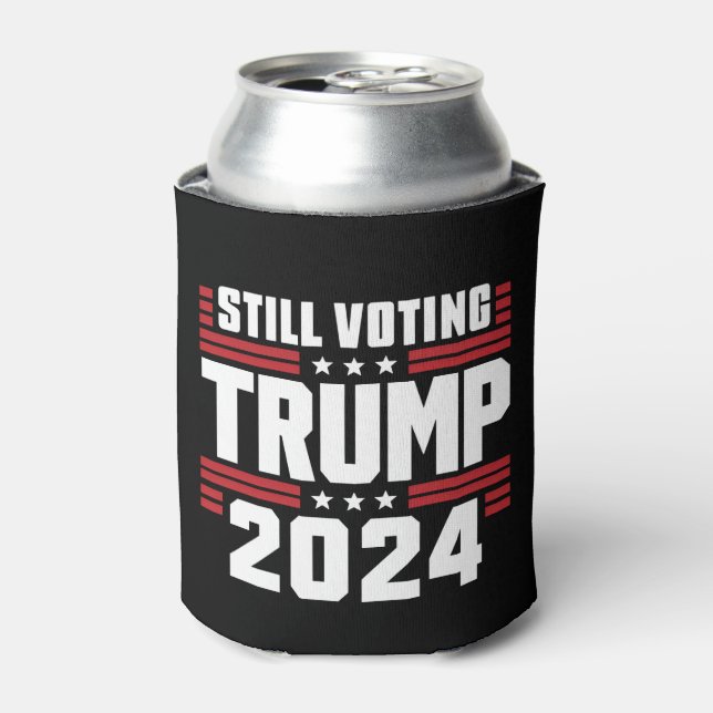 Still Voting Trump 2024 Patriotic American Flag Can Cooler (Can Front)