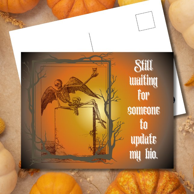 Still Waiting for Someone to Update My Bio Holiday Postcard (Creator Uploaded)