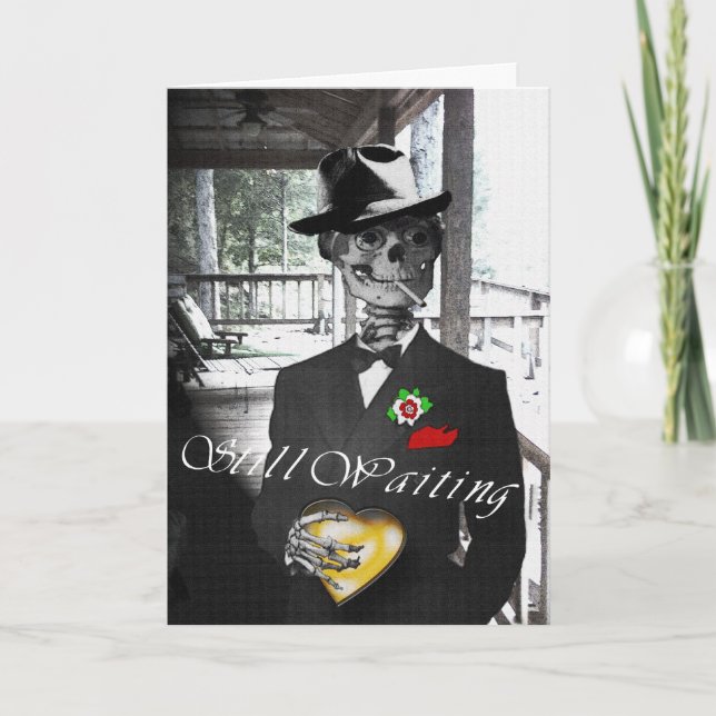 Still Waiting w/Background Image Holiday Card (Front)