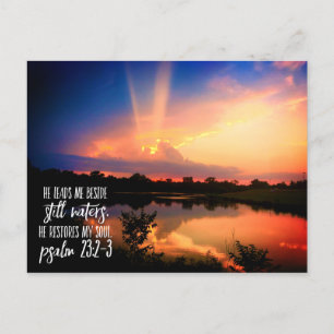 Still Waters He Restores My Soul Bible Verse Postcard
