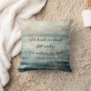 Still Waters Psalm Bible Verse Christian Art Cushion