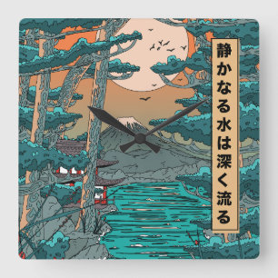 Still waters run deep. square wall clock